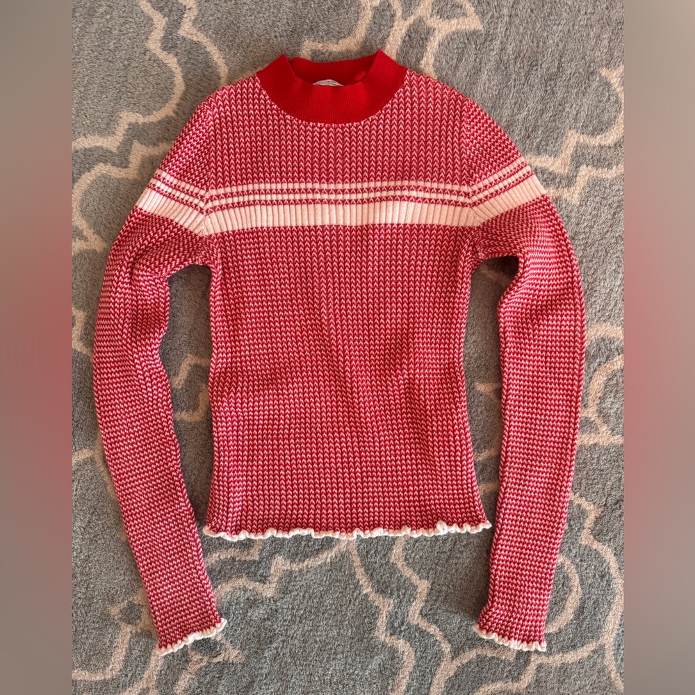 & Other Stories Red and Cream Striped Sweater